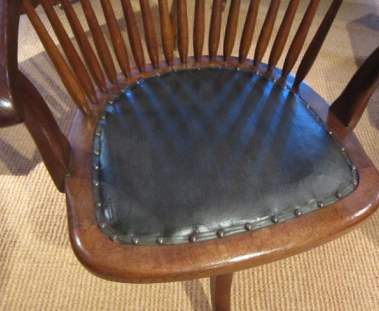 Top Quality Victorian Polished Oak Desk Armchair - Image 2