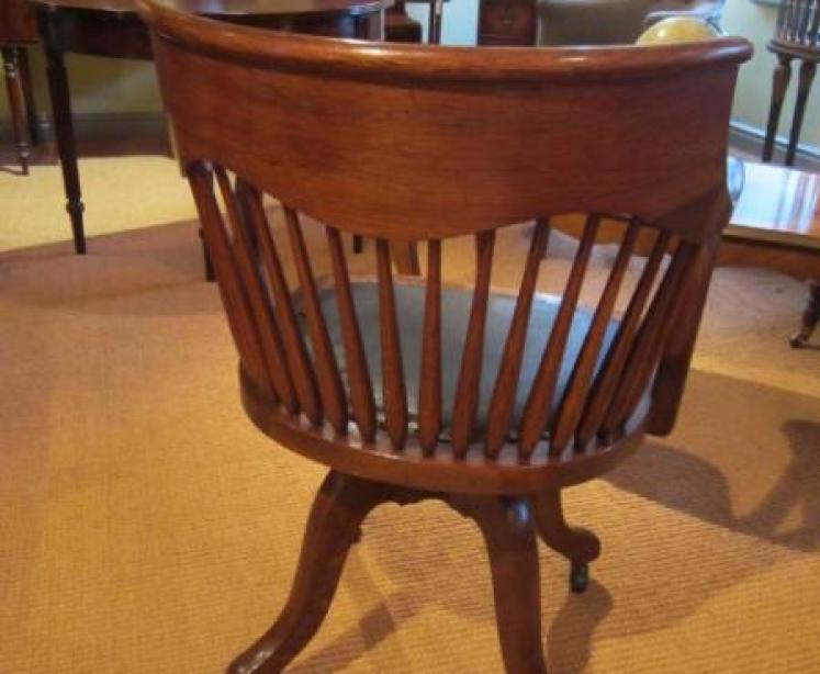 Top Quality Victorian Polished Oak Desk Armchair - Image 5