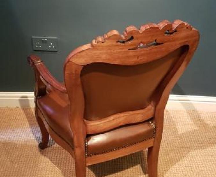 Matching Pair of Victorian Arm Chairs - Image 3