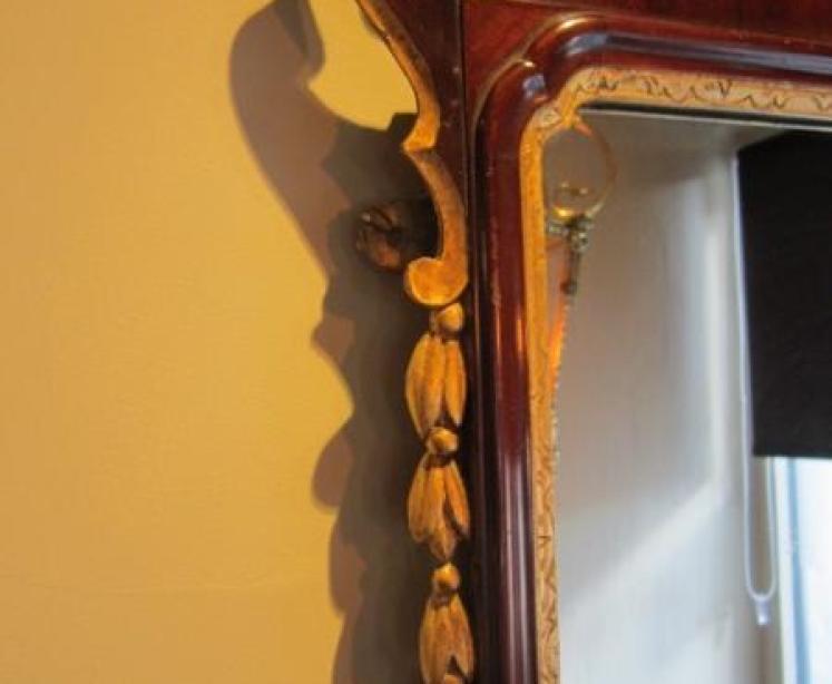 Impressive George III Period Mahogany Fretted Wall Mirror - Image 3