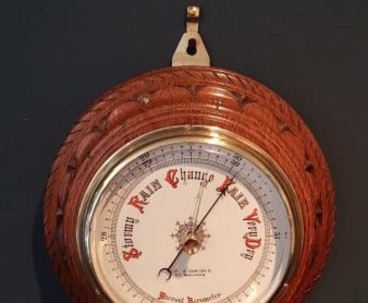 Victorian Oak Porcelain Dial Barometer - Image 5