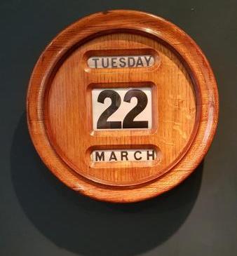 Edwardian Solid Oak Perpetual Wall Calendar
