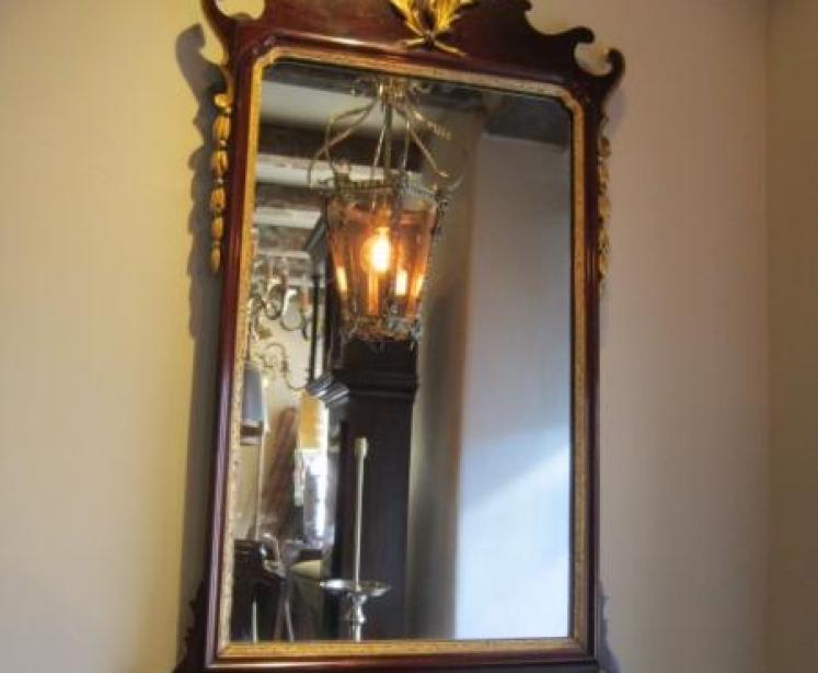 Impressive George III Period Mahogany Fretted Wall Mirror - Image 5