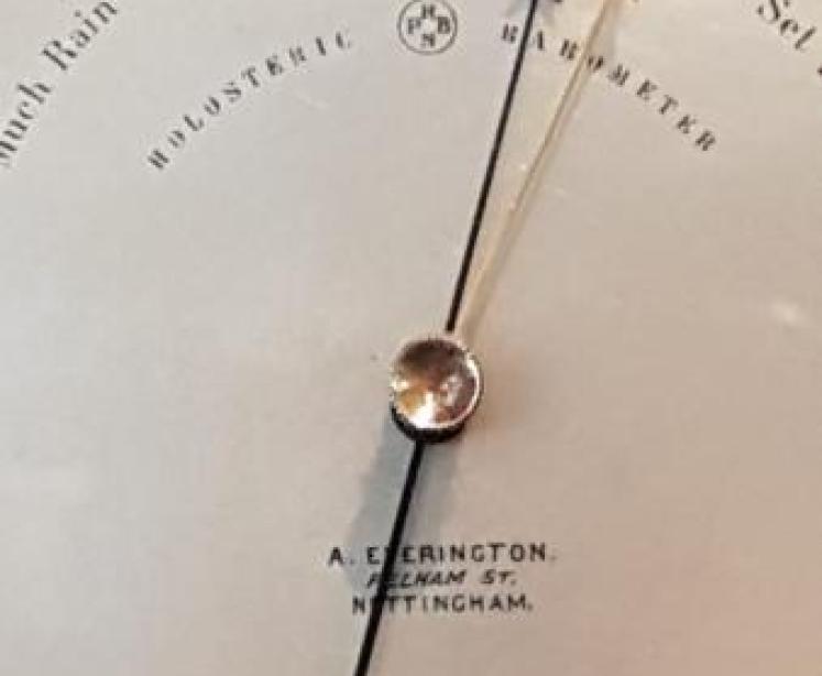 Quality Victorian Marine Barometer with Crescent Thermometer - Image 2