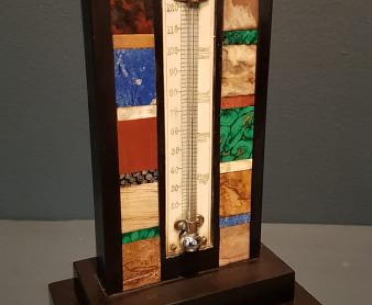 Victorian Specimen Marble Desk Top Thermometer - Image 1