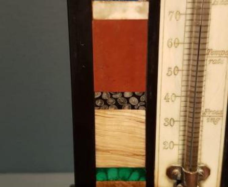 Victorian Specimen Marble Desk Top Thermometer - Image 4