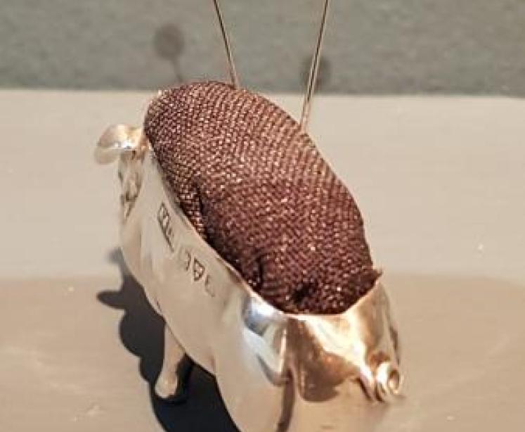  Chester Silver Novelty Pig Pin Cushion - Image 4