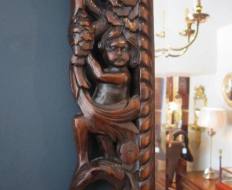Superb Mid 19th Century Walnut Carved Mirror - Image 4