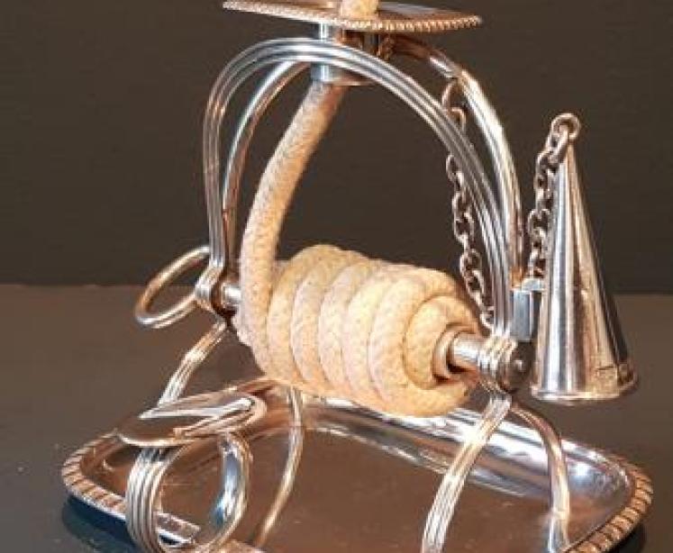 Silver Wax Jack Candlestick and Snuffer - Image 1