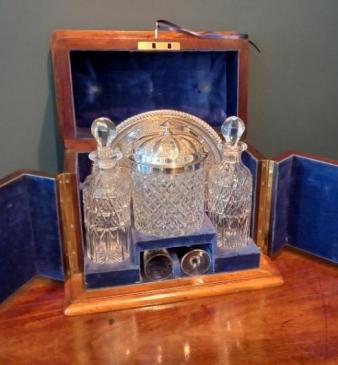 Superb Antique Burr Walnut Gin Drinks Cabinet