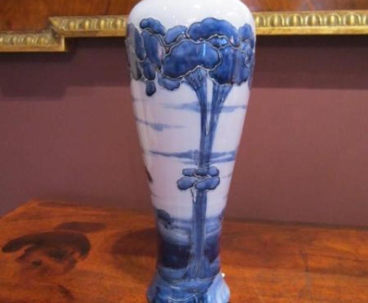 Rare McIntyre Moorcroft Hazeldene Blue Vase - Image 1