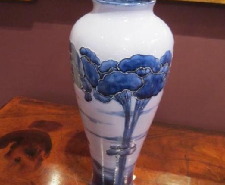 Rare McIntyre Moorcroft Hazeldene Blue Vase - Image 4