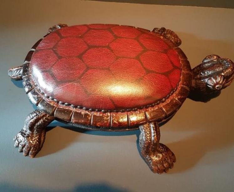 Victorian Carved Walnut Turtle Foot Stool - Image 7