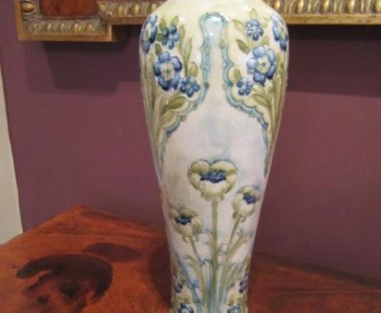 Rare Art Nouveau McIntyre Moorcroft Poppies Vase - Image 1
