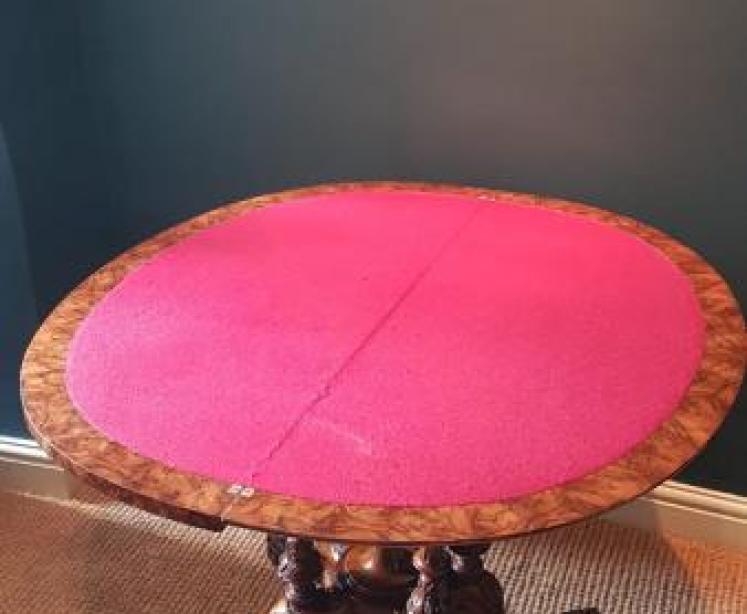 Fine Quality Victorian Inlaid Walnut Gaming Table - Image 2