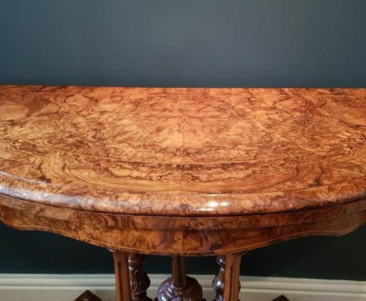 Fine Quality Victorian Inlaid Walnut Gaming Table - Image 4