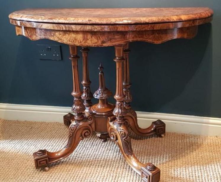Fine Quality Victorian Inlaid Walnut Gaming Table - Image 6