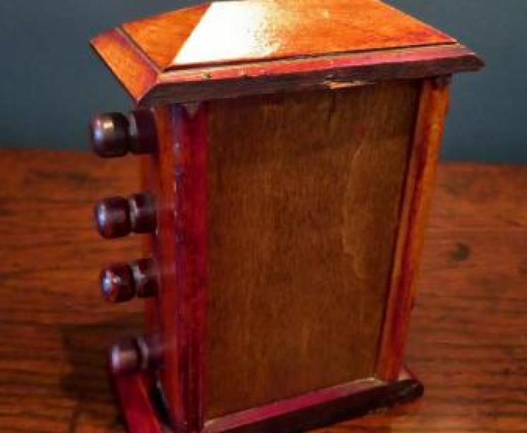 Small Antique Walnut Perpetual Desk Calendar - Image 5