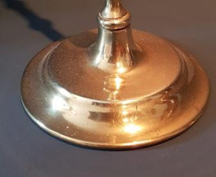 Tall Pair of Antique Cast Brass Candlesticks - Image 2