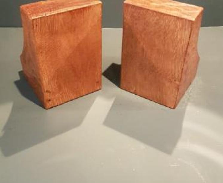 Pair of Mouseman Adzed Oak Bookends - Image 2