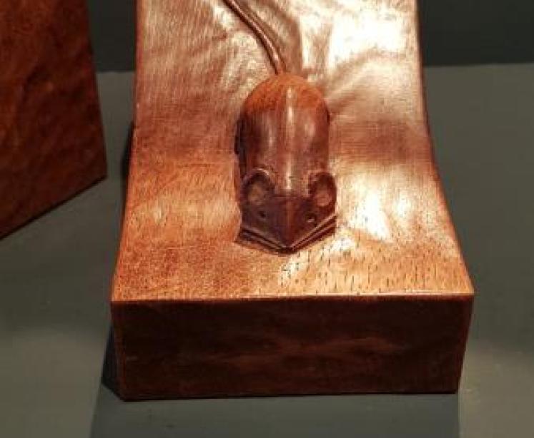 Pair of Mouseman Adzed Oak Bookends - Image 7