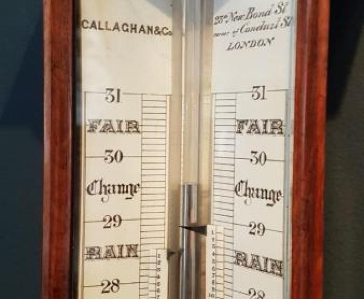 Victorian Burr Walnut Stick Barometer - Image 6