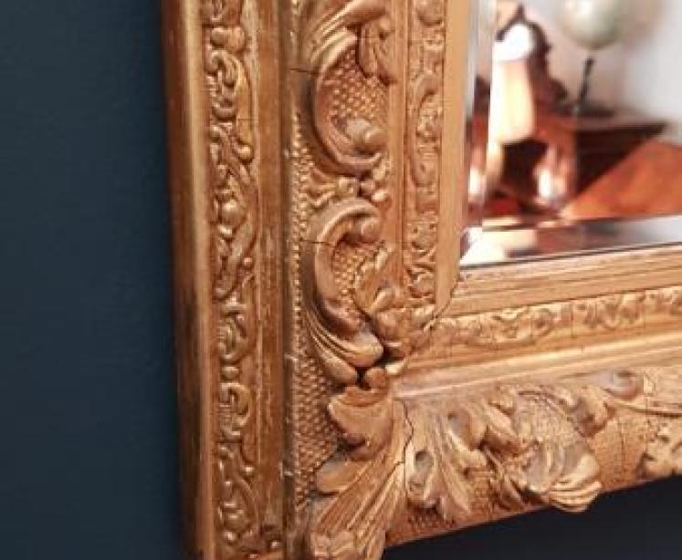 Matching Pair of Antique Timber Gilt Mirrors - Image 4