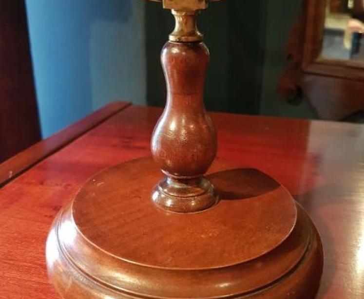 1920`s Phillips 6" Plaster Globe On Walnut Base - Image 4