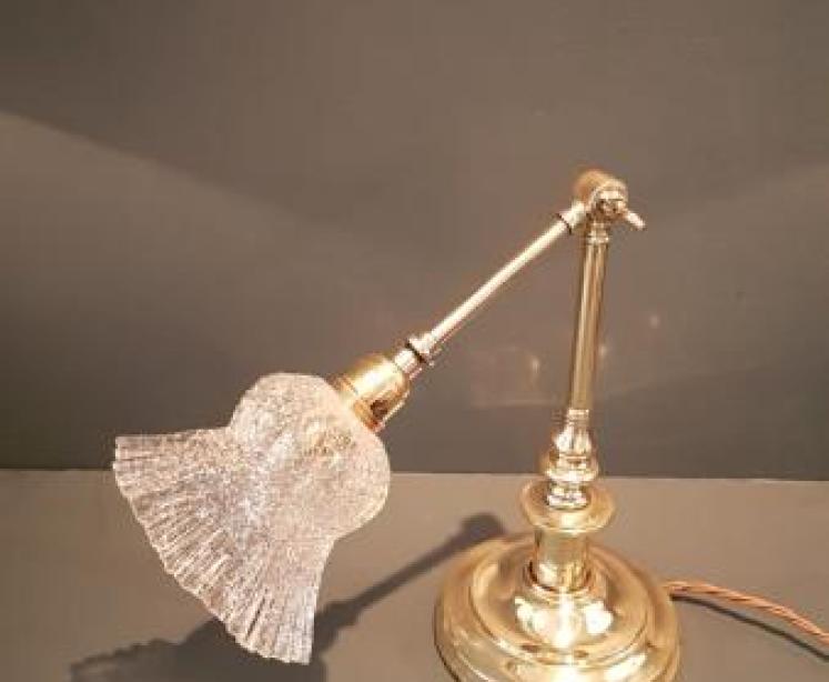 Edwardian Adjustable Lamp and Shade - Image 1