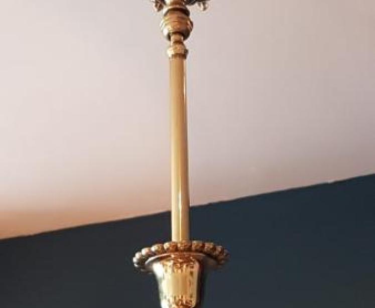 Edwardian Brass and Leaded Glass Lantern - Image 5