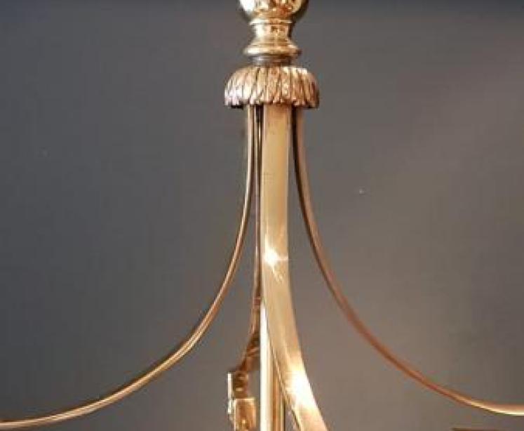 Edwardian Brass and Leaded Glass Lantern - Image 6