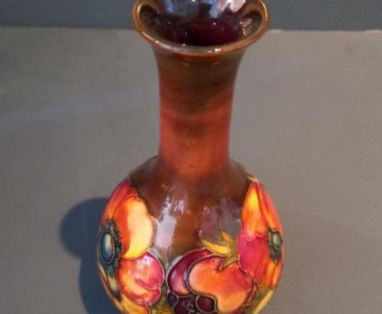 Moorcroft Anemone Flambe Glazed Narrow Neck vase - Image 2