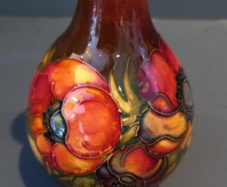 Moorcroft Anemone Flambe Glazed Narrow Neck vase - Image 4