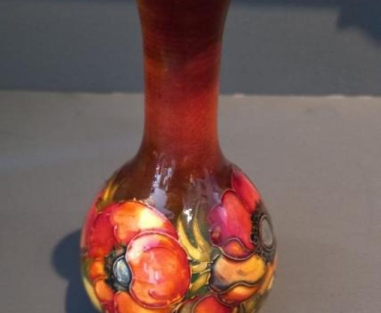 Moorcroft Anemone Flambe Glazed Narrow Neck vase - Image 7
