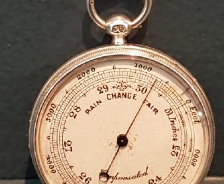 Fine Quality Engine Turned Silver Pocket Barometer - Image 1
