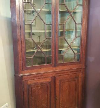 Impressive George III Oak Floor Standing Corner Cupboard