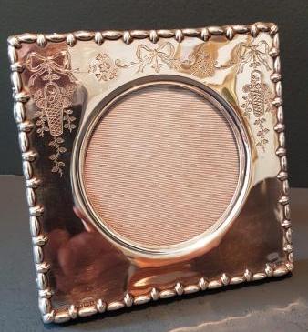 Edwardian Engraved Silver Photo Frame