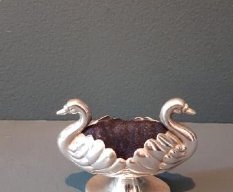 Victorian Double Head Swan Pin Cushion - Image 1