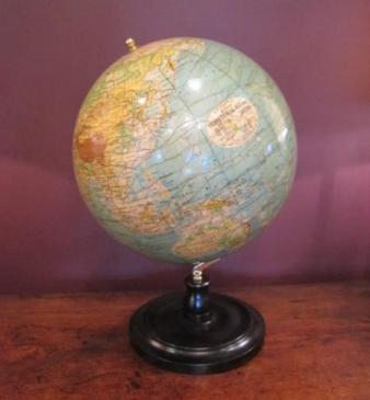 Large Phillip's 14" Plaster Terrestrial Globe