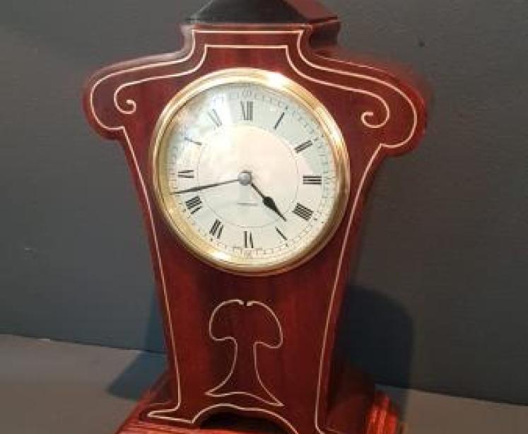 Fine Quality Brass Inlaid Edwardian Mantel Clock - Image 2