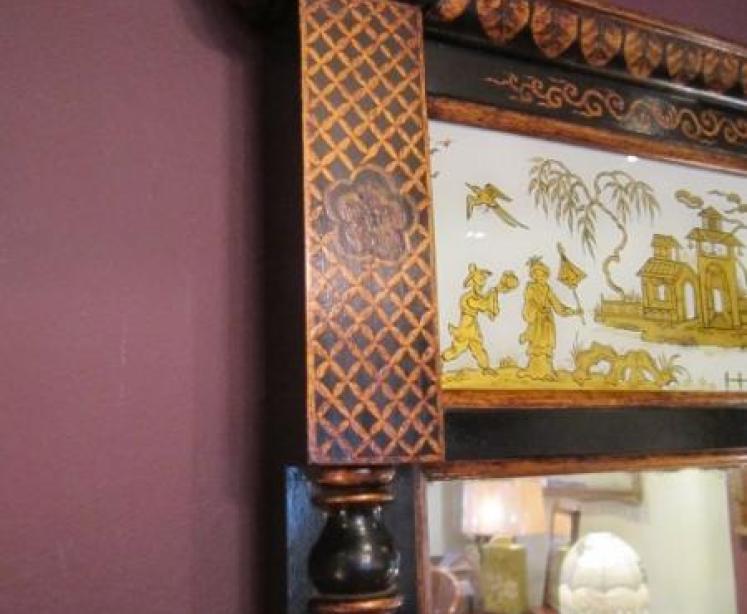 Top Quality 19th Century Japanned Pier Glass Mirror - Image 4