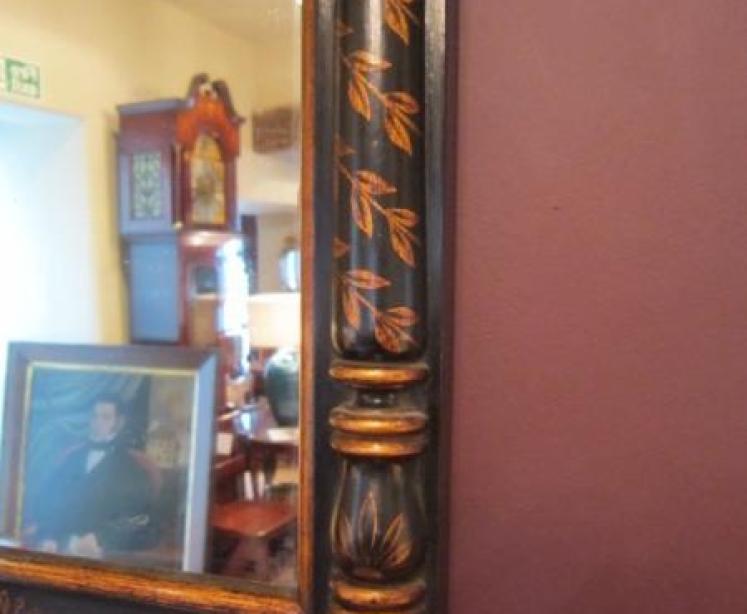 Top Quality 19th Century Japanned Pier Glass Mirror - Image 5