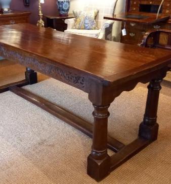 George III Period Oak Planked Top Refectory Table