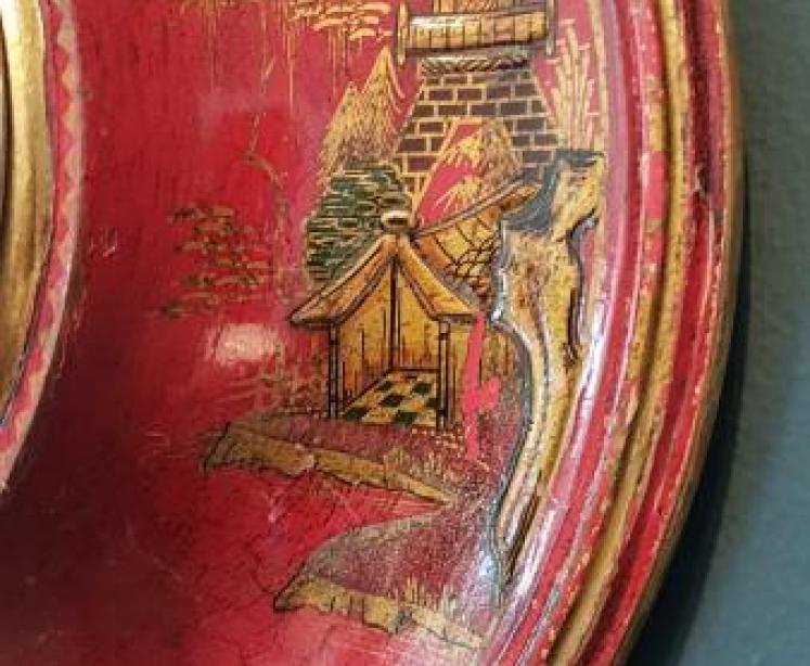 George V Period Chinoiserie Cased Wall Clock - Image 4