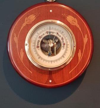 Quality Edwardian Inlaid Mahogany Barometer