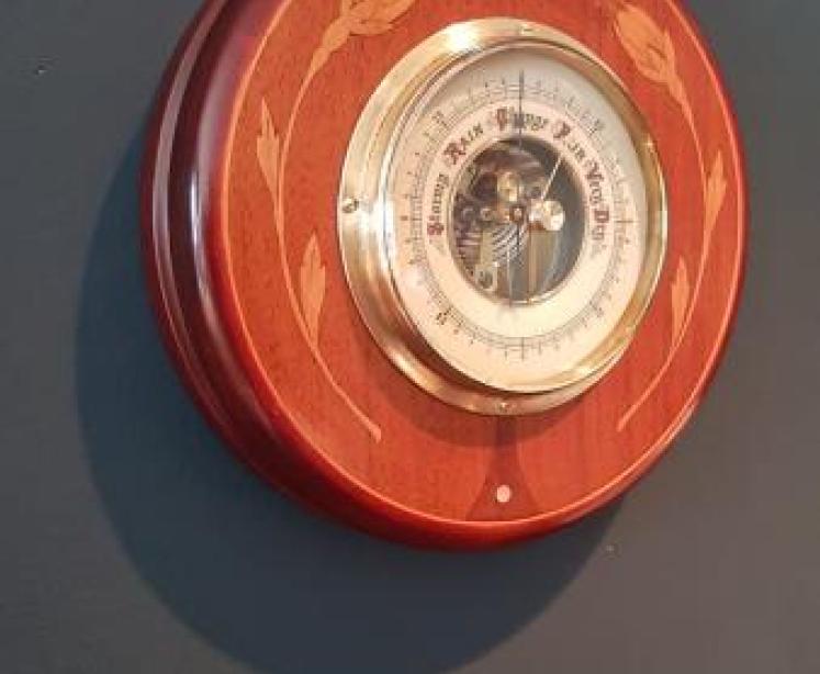 Quality Edwardian Inlaid Mahogany Barometer - Image 2
