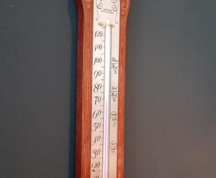 Edwardian Inlaid Mahogany Thermometer - Image 2