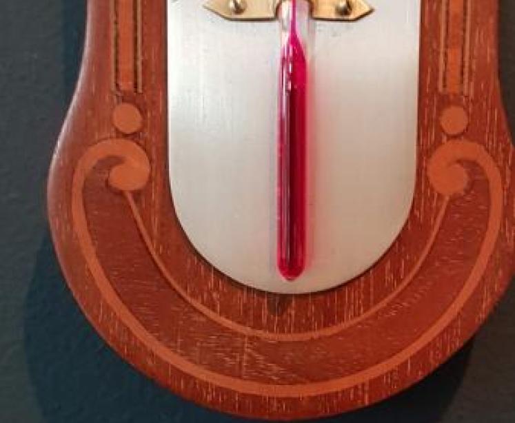 Edwardian Inlaid Mahogany Thermometer - Image 5