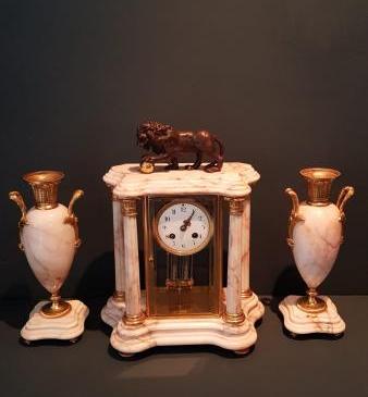 Fine Quality Victorian Three Piece Clock Garniture