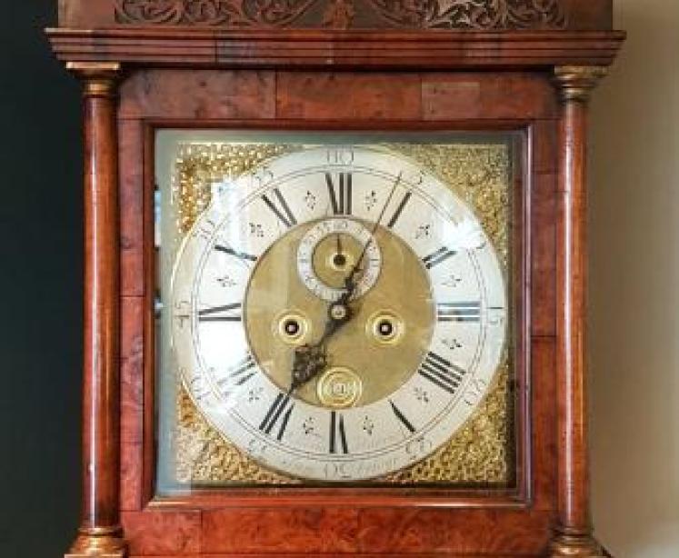 Superb George I Period 8 Day Burr Yew Longcase Clock - Image 5